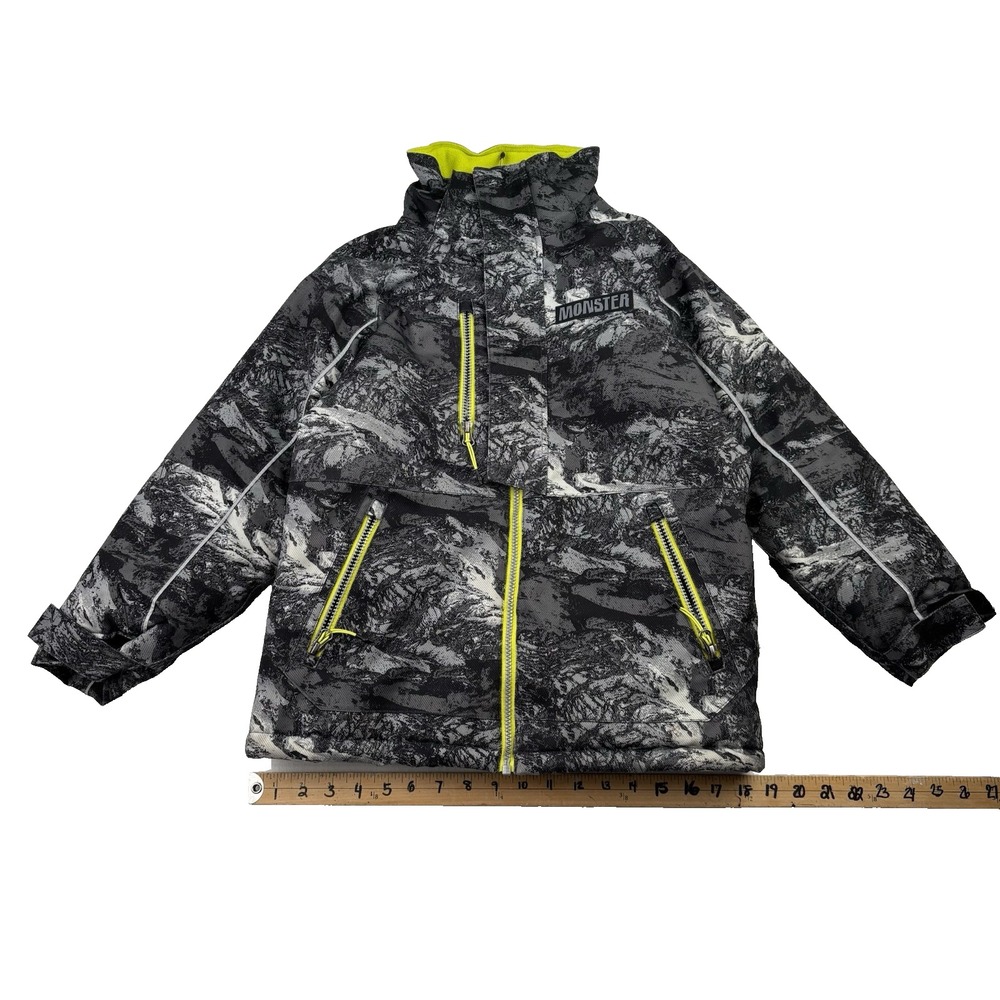 Kids YouthMonster jacket black  ski snow winter coat  gorpcore gothcore size‎ 8